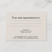 Carte de rendez-vous en cuir Barshop (Dos)