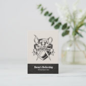 Carte de rendez-vous en cuir Barshop (Debout devant)