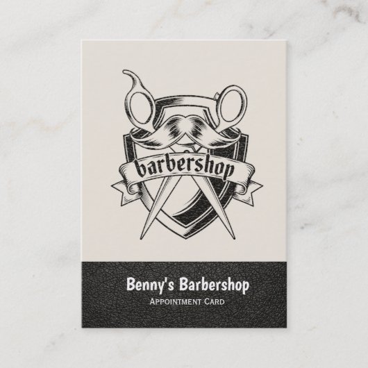 Carte de rendez-vous en cuir Barshop (Devant)