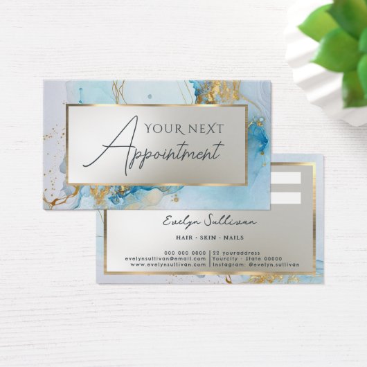 carte de rendez-vous en marbre bleu (Bureau)