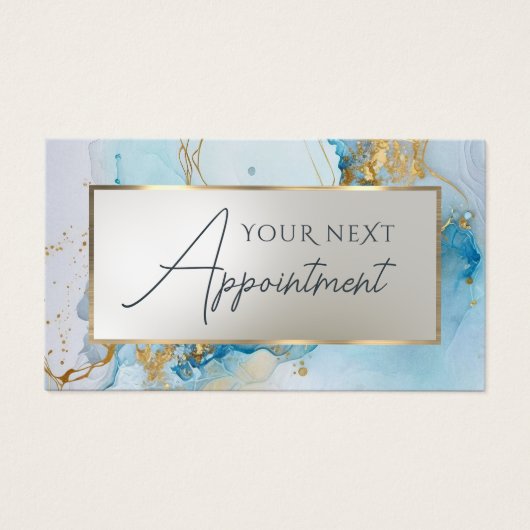 carte de rendez-vous en marbre bleu (Devant)