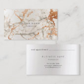 Carte de rendez-vous en marbre Silver Copper Grey (Devant / Derrière)