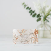 Carte de rendez-vous en marbre Silver Copper Grey (Debout devant)
