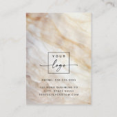 Carte de rendez-vous en marbre vertical logo (Dos)