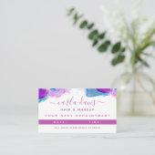 Carte De Rendez-vous Encre d'alcool Signature Script violet bleu (Debout devant)