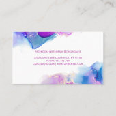 Carte De Rendez-vous Encre d'alcool Signature Script violet bleu (Dos)