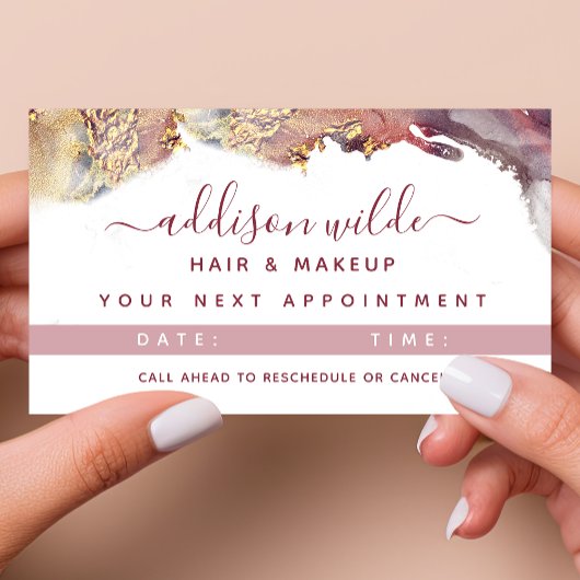 Carte De Rendez-vous Encre D'Aquarelle Liquide D'Art Moderne Purple Et