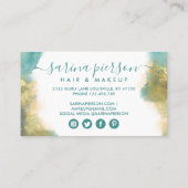 Carte De Rendez-vous Encre D'Aquarelle Liquide D'Art Moderne turquoise (Dos)