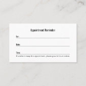 Carte De Rendez-vous Entraîneur de tennis Entraîneur Pratique Cours Ren (Dos)