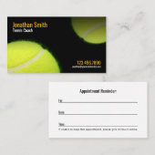 Carte De Rendez-vous Entraîneur de tennis Entraîneur Pratique Cours Ren (Devant / Derrière)
