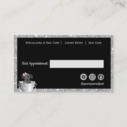Carte De Rendez-vous Entreprise Parties scintillant de chien de toilett (Dos)