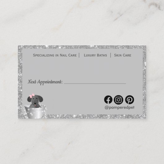 Carte De Rendez-vous Entreprise Parties scintillant de chien de toilett (Dos)