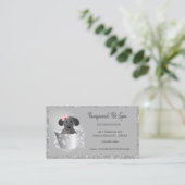 Carte De Rendez-vous Entreprise Parties scintillant de chien de toilett (Debout devant)