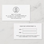 Carte De Rendez-vous Entreprise Professionnelle Ajouter un logo (Devant / Derrière)
