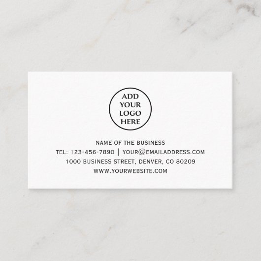 Carte De Rendez-vous Entreprise Professionnelle Ajouter un logo (Devant)