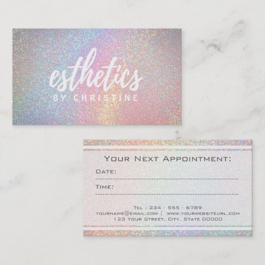 carte de rendez-vous esthétique (Devant / Derrière)