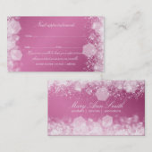 Carte De Rendez-Vous Étincelante Rose De Nuit (Devant / Derrière)