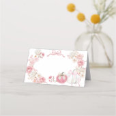 Carte De Rendez-vous Étiquette alimentaire blanc et rose petit Citrouil (Devant)