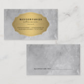 Carte de rendez-vous Étiquette Gold Brossé gris (Devant / Derrière)