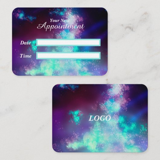 Carte De Rendez-vous Étoiles Ciel nocturne Lumières néons (Devant / Derrière)