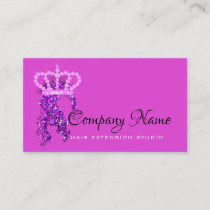 Carte De Rendez-vous Extension cheveux brillant rose de la couronne
