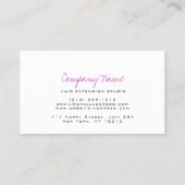 Carte De Rendez-vous Extension de maquillage rose noir (Dos)