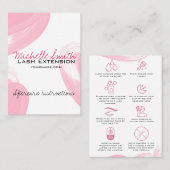 Carte De Rendez-vous Extensions Lash Instructions de suivi Typographie (Devant / Derrière)