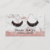 Carte De Rendez-vous Eyelash Extensions Maquillage Artiste Rose Marbre (Devant)