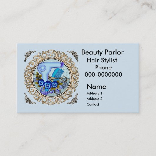Carte De Rendez-vous Fancy Blue Pansy Beautician (Devant)