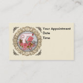 Carte De Rendez-vous Fancy Pink Roses Beautician (Dos)