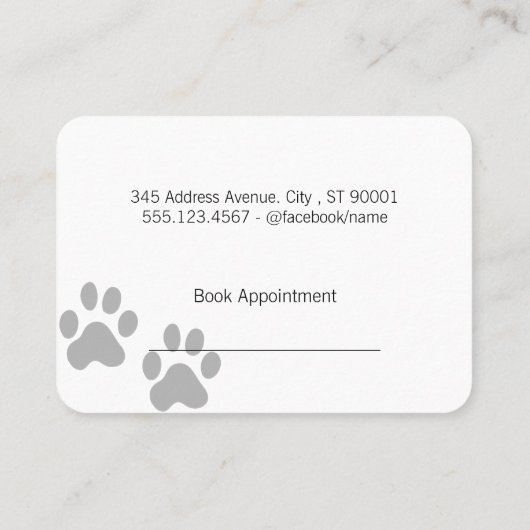 Carte De Rendez-vous Fancy Shears Chien Groomer (Dos)