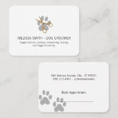 Carte De Rendez-vous Fancy Shears Chien Groomer (Devant / Derrière)