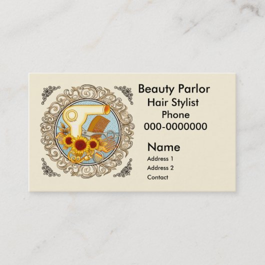 Carte De Rendez-vous Fancy Sunflowers Beautician (Devant)