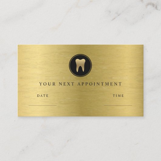 Carte De Rendez-vous Faux Gold Dental (Devant)