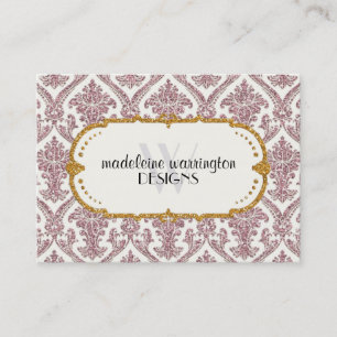 Carte De Rendez-vous Faux Gold Parties scintillant Damask Floral Patal 