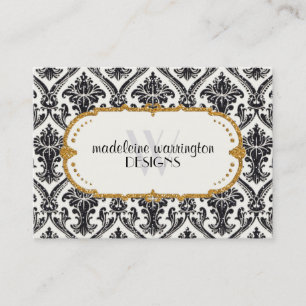Carte De Rendez-vous Faux Gold Parties scintillant Damask Floral Patal 