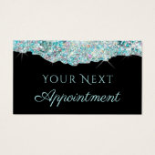 Carte de rendez-vous Faux turquoise parties scinti (Devant)