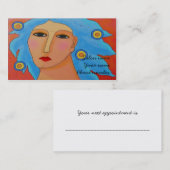 Carte De Rendez-vous Femme aux cheveux bleus (Devant / Derrière)