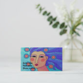 Carte De Rendez-vous Femme aux cheveux pourpres (Debout devant)