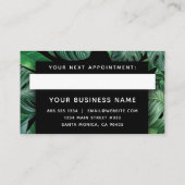Carte De Rendez-vous Feuilles de la Jungle Noire Moderne Élégant Profes (Dos)