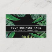 Carte De Rendez-vous Feuilles de la Jungle Noire Moderne Élégant Profes (Devant)