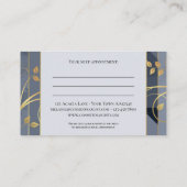 Carte De Rendez-vous Feuilles d'or gris bleu (Dos)