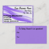 Carte De Rendez-vous Filets débordants violets et frontière en spirale (Devant / Derrière)