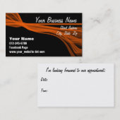 Carte De Rendez-vous Filets oranges débordants de diagonale (Devant / Derrière)