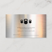 Carte De Rendez-vous Fitness Nutrition | Formateur personnel | Métalliq (Dos)