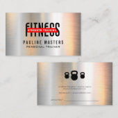 Carte De Rendez-vous Fitness Nutrition | Formateur personnel | Métalliq (Devant / Derrière)