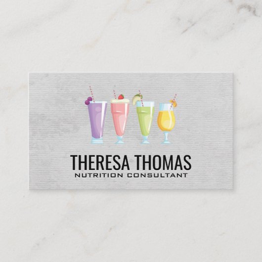 Carte De Rendez-vous Fitness Nutrition | Fruits Smoothies (Devant)