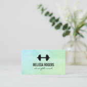 Carte De Rendez-vous Fitness Poids vert Grunge Texture (Debout devant)