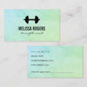 Carte De Rendez-vous Fitness Poids vert Grunge Texture (Devant / Derrière)