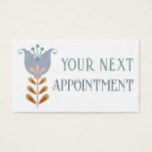 carte de rendez-vous fleur d'art populaire nordiqu (Devant)